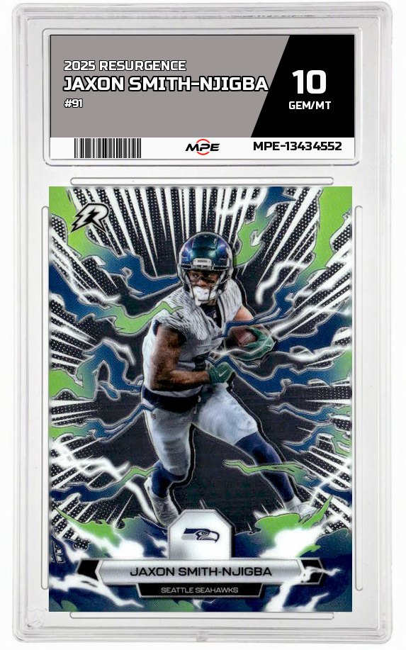 2025 RESURGENCE #91 JAXON SMITH-NJIGBA MPE 10 GEM/MT — graded card auctioned from the MPE vault
