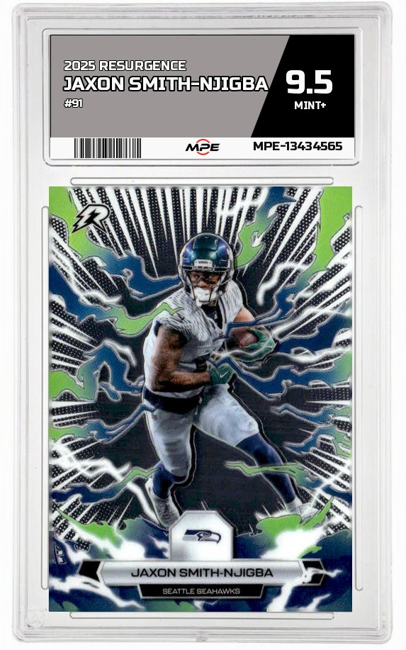 2025 RESURGENCE #91 JAXON SMITH-NJIGBA MPE 9.5 MINT+ — graded card auctioned from the MPE vault