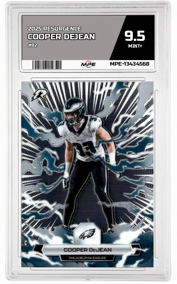 2025 RESURGENCE #82 COOPER DEJEAN MPE 9.5 MINT+ — graded card auctioned from the MPE vault