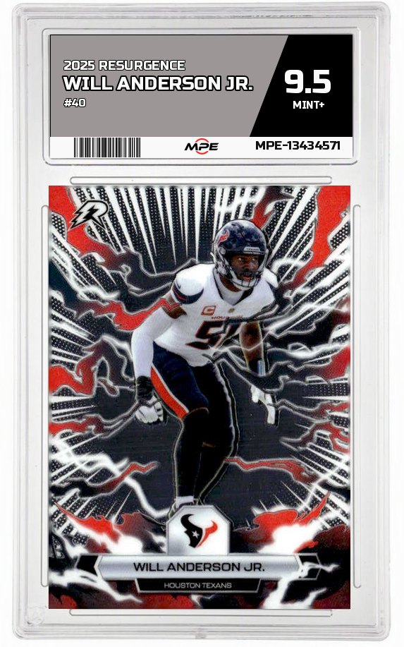 2025 RESURGENCE #40 WILL ANDERSON JR. MPE 9.5 MINT+ — graded card up for auction