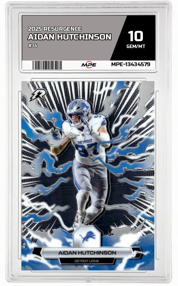 2025 RESURGENCE #34 AIDAN HUTCHINSON MPE 10 GEM/MT — graded card up for auction