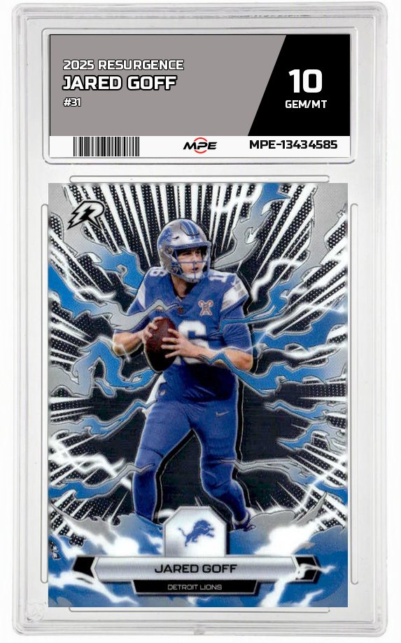 2025 RESURGENCE #31 JARED GOFF MPE 10 GEM/MT — graded card auctioned from the MPE vault