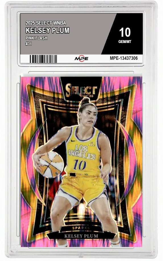 2025 SELECT WNBA PINK FLASH #31 KELSEY PLUM MPE 10 GEM/MT — graded card auctioned from the MPE vault