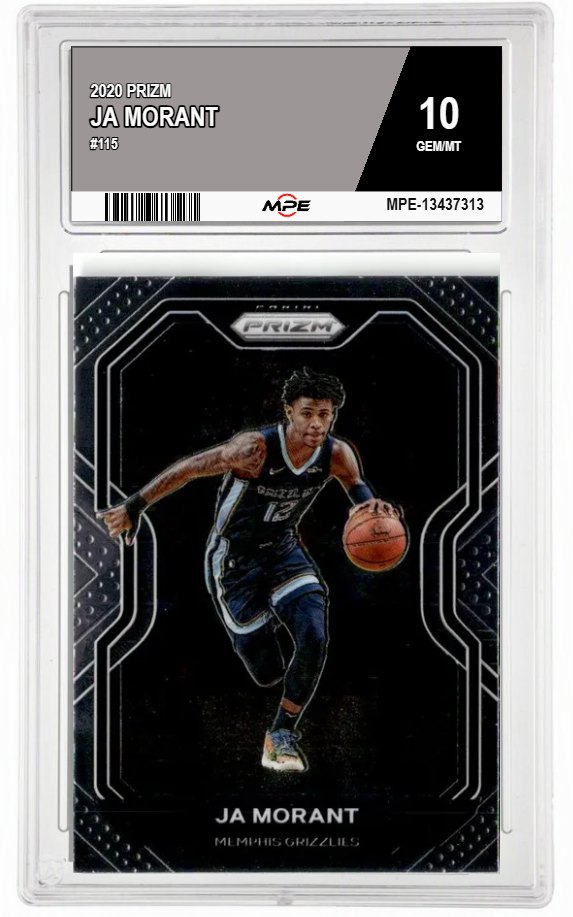 2020 PRIZM #115 JA MORANT MPE 10 GEM/MT — graded card auctioned from the MPE vault
