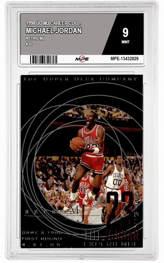 1998 UD MJ CAREER COLL. RETRO MJ #35 MICHAEL JORDAN MPE 9 MINT — graded card auctioned from the MPE vault