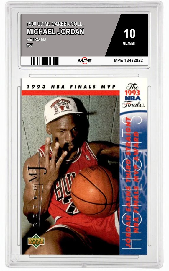 1998 UD MJ CAREER COLL. RETRO MJ #57 MICHAEL JORDAN MPE 10 GEM/MT — graded card auctioned from the MPE vault