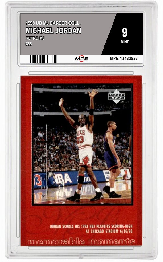 1998 UD MJ CAREER COLL. RETRO MJ #55 MICHAEL JORDAN MPE 9 MINT — graded card auctioned from the MPE vault