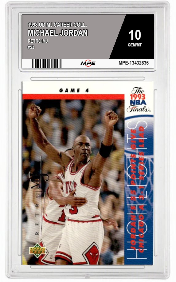 1998 UD MJ CAREER COLL. RETRO MJ #53 MICHAEL JORDAN MPE 10 GEM/MT — graded card auctioned from the MPE vault