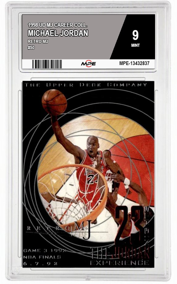 1998 UD MJ CAREER COLL. RETRO MJ #50 MICHAEL JORDAN MPE 9 MINT — graded card auctioned from the MPE vault