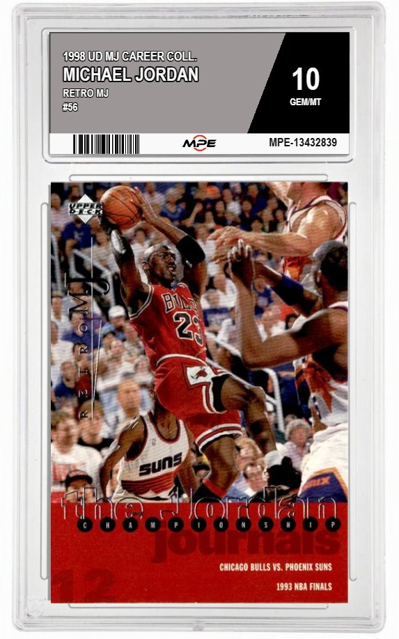 1998 UD MJ CAREER COLL. RETRO MJ #56 MICHAEL JORDAN MPE 10 GEM/MT — graded card auctioned from the MPE vault