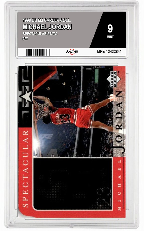 1998 UD MJ CAREER COLL. SPECTACULAR STATS #27 MICHAEL JORDAN MPE 9 MINT — graded card auctioned from the MPE vault