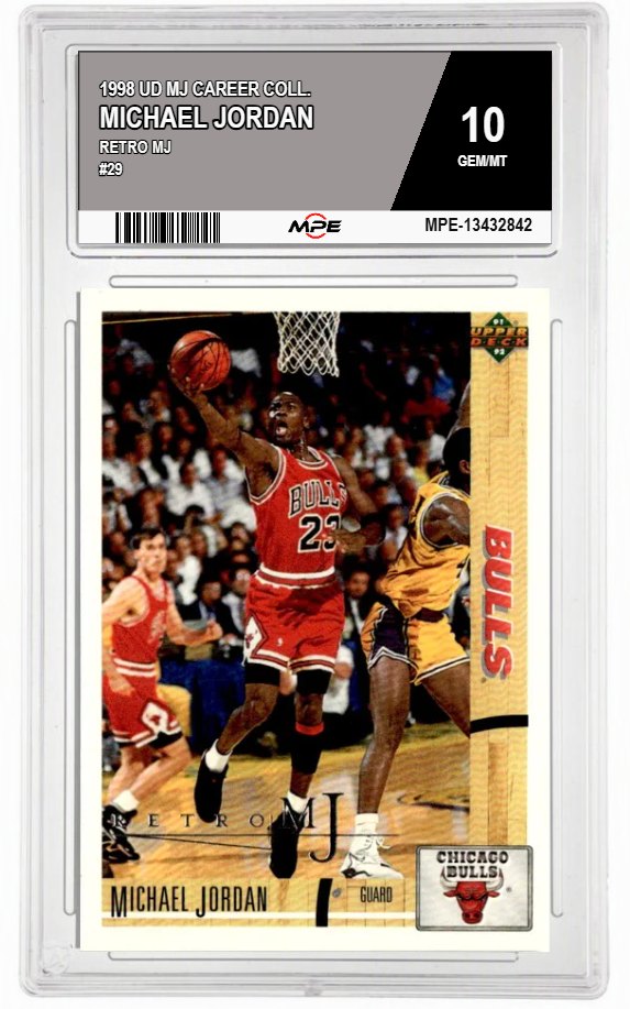 1998 UD MJ CAREER COLL. RETRO MJ #29 MICHAEL JORDAN MPE 10 GEM/MT — graded card auctioned from the MPE vault