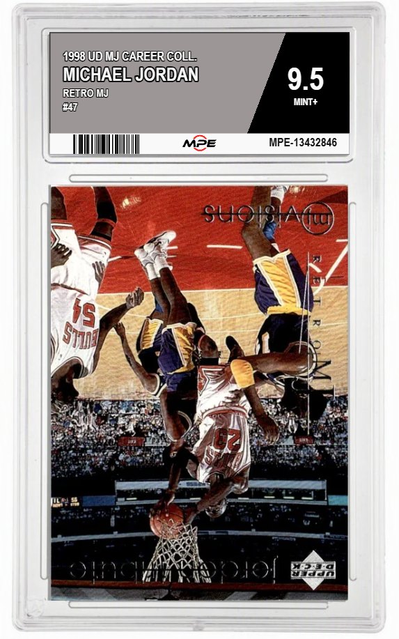 1998 UD MJ CAREER COLL. RETRO MJ #47 MICHAEL JORDAN MPE 9.5 MINT+ — graded card auctioned from the MPE vault