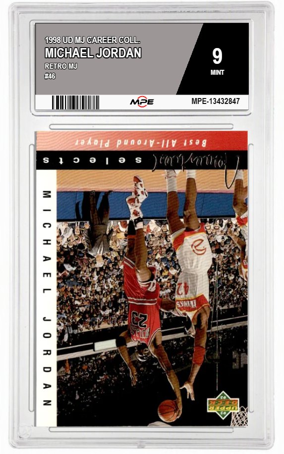1998 UD MJ CAREER COLL. RETRO MJ #46 MICHAEL JORDAN MPE 9 MINT — graded card auctioned from the MPE vault