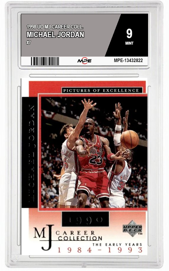 1998 UD MJ CAREER COLL. #7 MICHAEL JORDAN MPE 9 MINT — graded card auctioned from the MPE vault