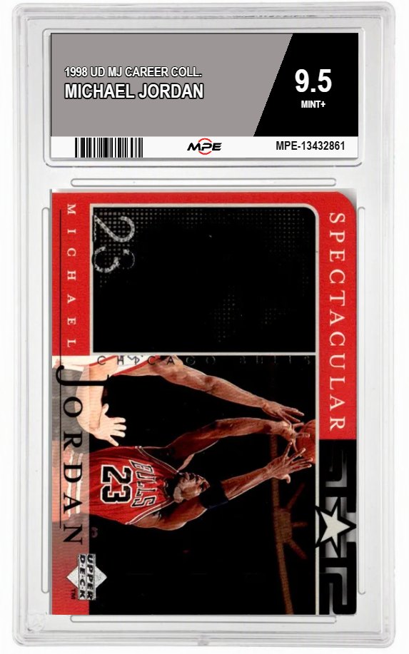 1998 UD MJ CAREER COLL. MICHAEL JORDAN MPE 9.5 MINT+ — graded card auctioned from the MPE vault