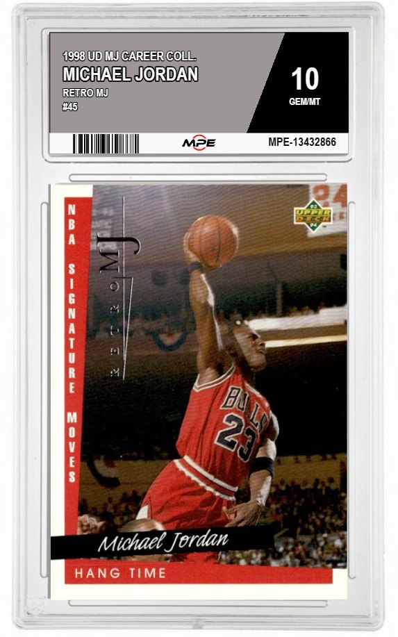 1998 UD MJ CAREER COLL. RETRO MJ #45 MICHAEL JORDAN MPE 10 GEM/MT — graded card auctioned from the MPE vault