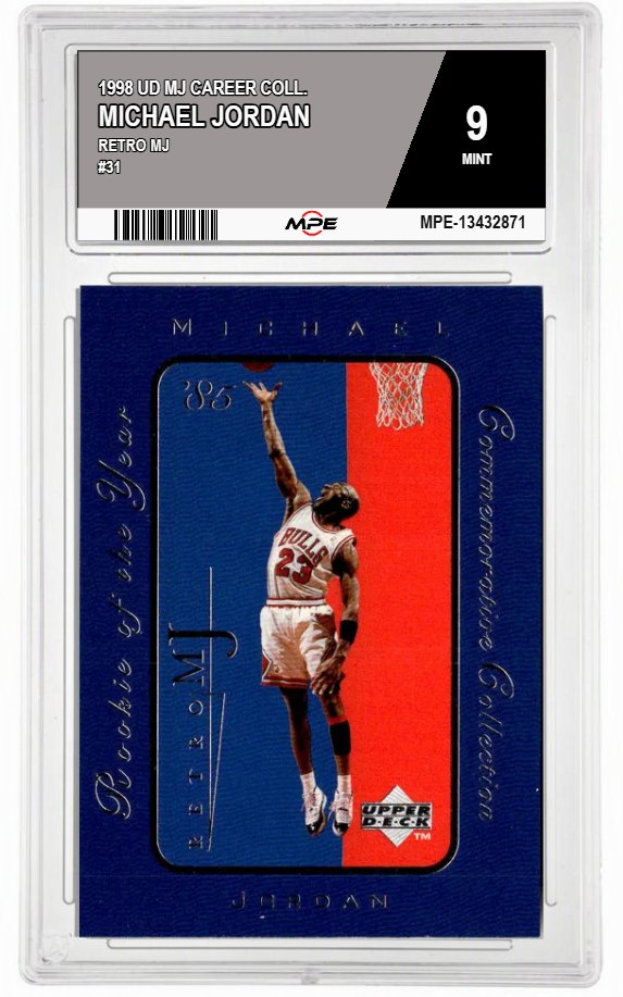 1998 UD MJ CAREER COLL. RETRO MJ #31 MICHAEL JORDAN MPE 9 MINT — graded card auctioned from the MPE vault