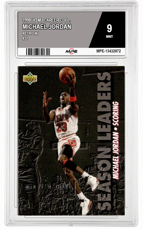 1998 UD MJ CAREER COLL. RETRO MJ #32 MICHAEL JORDAN MPE 9 MINT — graded card auctioned from the MPE vault
