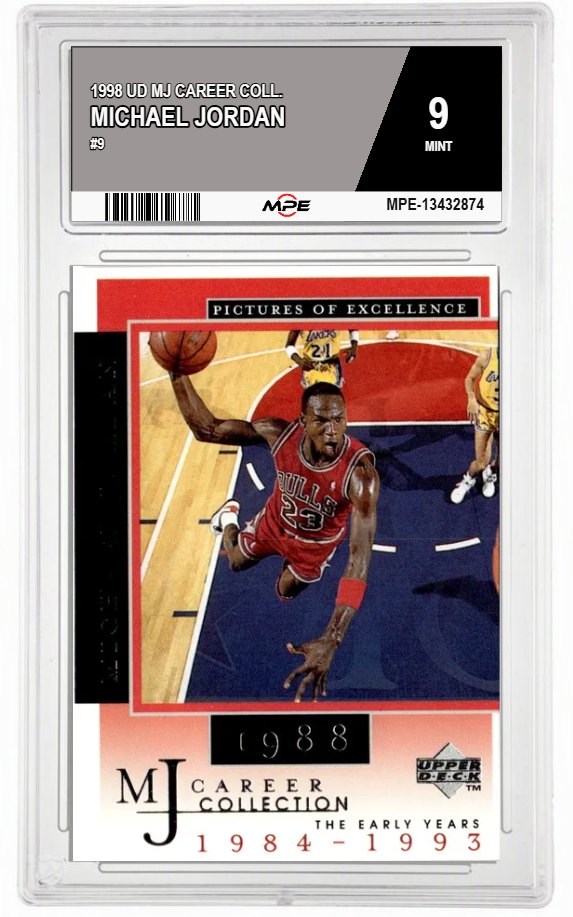 1998 UD MJ CAREER COLL. #9 MICHAEL JORDAN MPE 9 MINT — graded card auctioned from the MPE vault