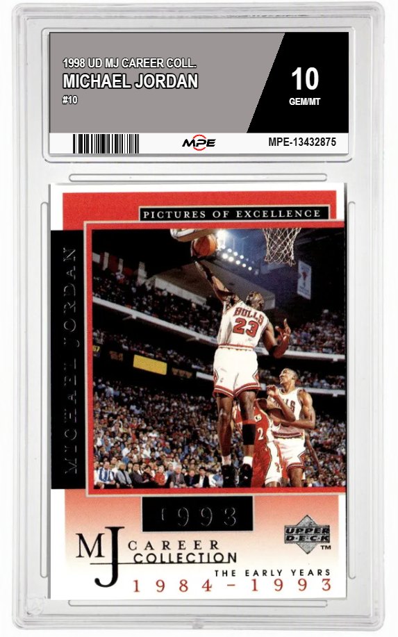 1998 UD MJ CAREER COLL. #10 MICHAEL JORDAN MPE 10 GEM/MT — graded card auctioned from the MPE vault