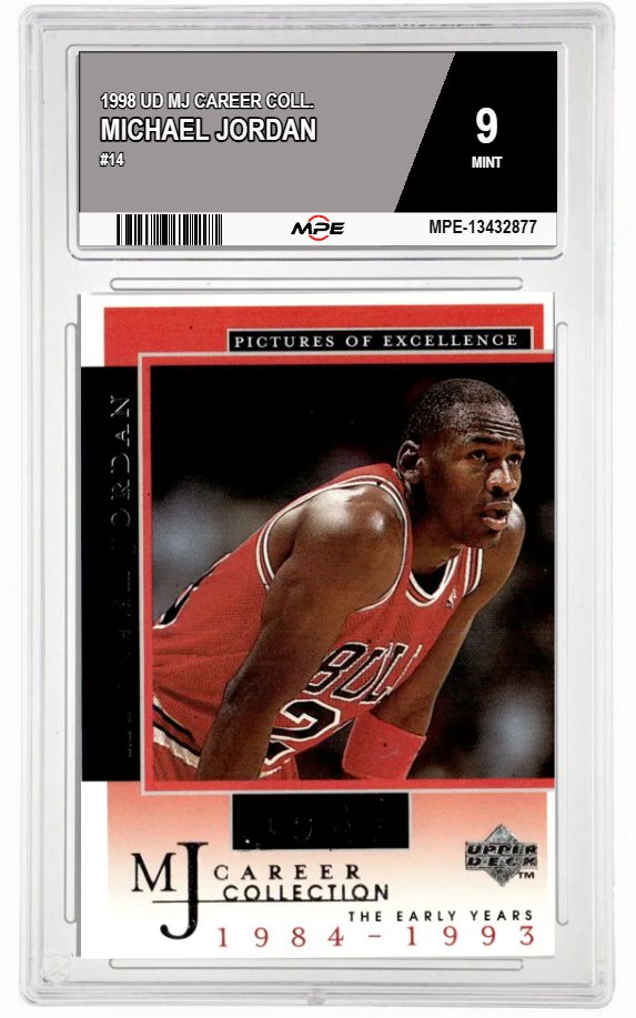 1998 UD MJ CAREER COLL. #14 MICHAEL JORDAN MPE 9 MINT — graded card auctioned from the MPE vault