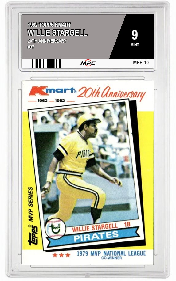 1982 TOPPS KMART 20TH ANNIVERSARY #37 WILLIE STARGELL MPE 9 MINT — graded card auctioned from the MPE vault
