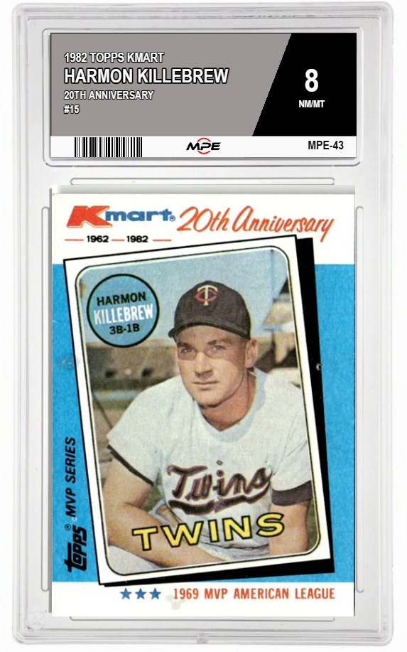 1982 TOPPS KMART 20TH ANNIVERSARY #15 HARMON KILLEBREW MPE 8 NM/MT — graded card auctioned from the MPE vault