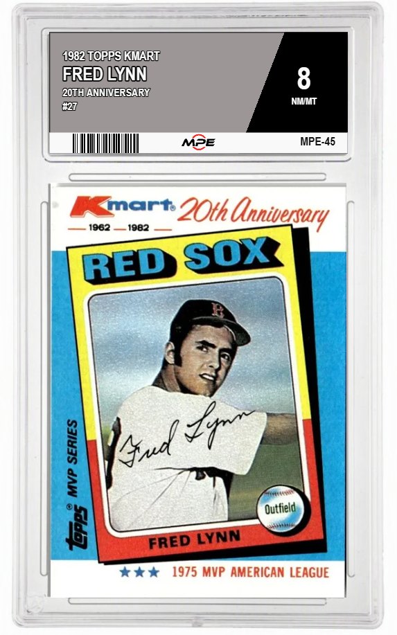 1982 TOPPS KMART 20TH ANNIVERSARY #27 FRED LYNN MPE 8 NM/MT — graded card auctioned from the MPE vault