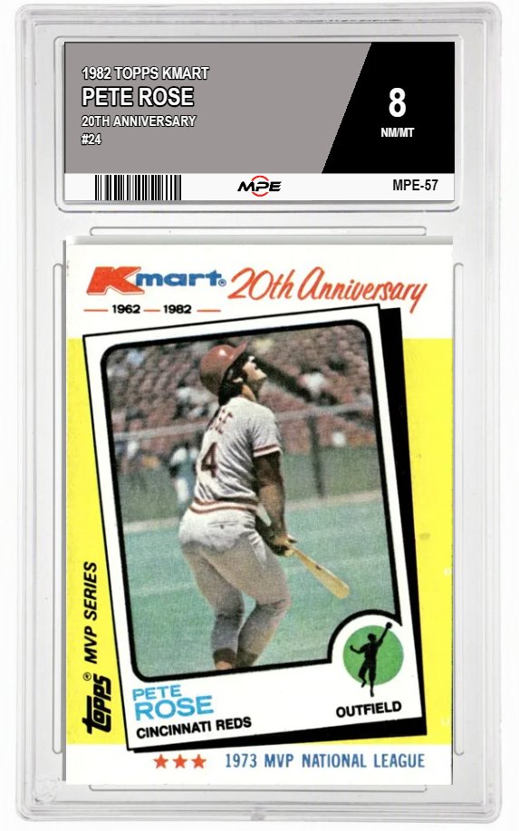 1982 TOPPS KMART 20TH ANNIVERSARY #24 PETE ROSE MPE 8 NM/MT — graded card auctioned from the MPE vault