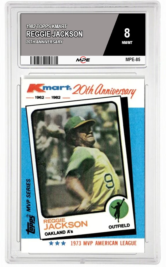 1982 TOPPS KMART 20TH ANNIVERSARY REGGIE JACKSON MPE 8 NM/MT — graded card auctioned from the MPE vault