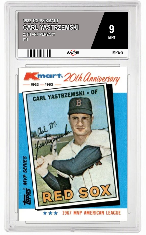 1982 TOPPS KMART 20TH ANNIVERSARY #11 CARL YASTRZEMSKI MPE 9 MINT — graded card auctioned from the MPE vault