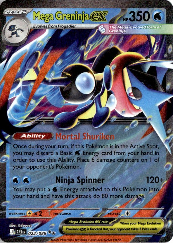 Mega GreninjaEX graded slab