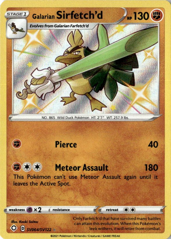 2021 Pokemon Sword And Shield Galarian Sirfetch'd graded slab