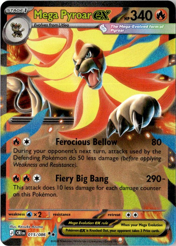 2026 Pokemon Mega Evolution Mega Pyroar Ex graded slab