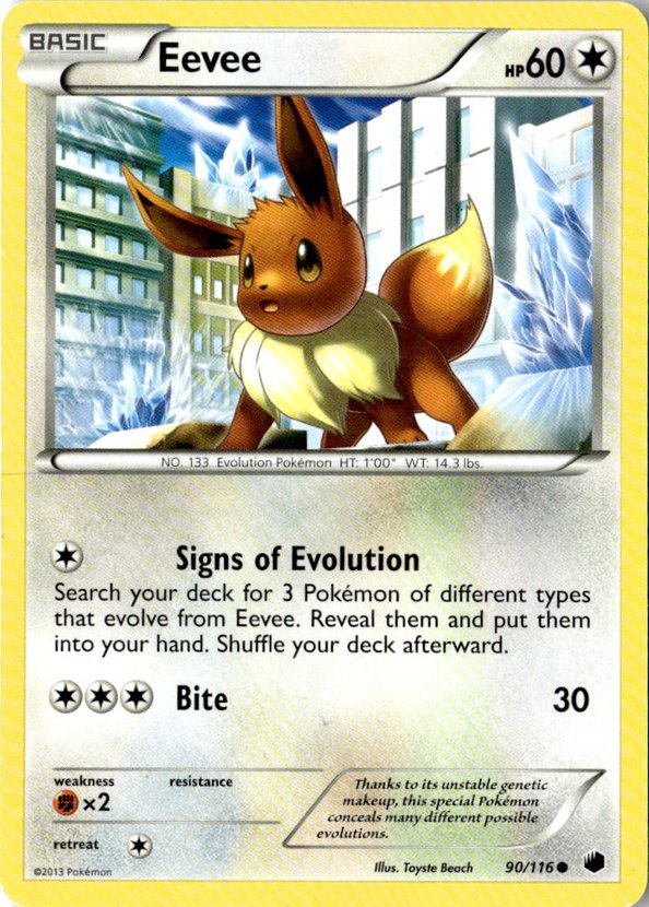 2013 Pokemon Black And White Eevee graded slab