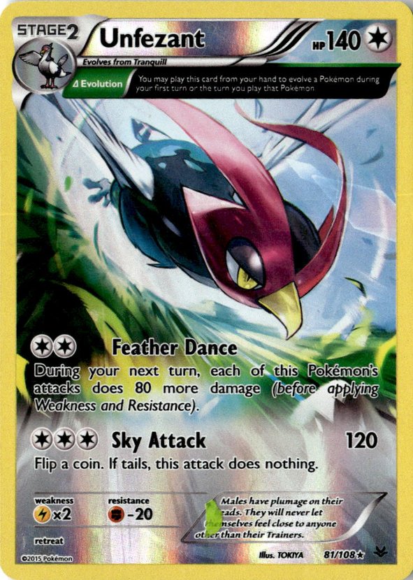 2015 Pokemon Xy Unfezant graded slab