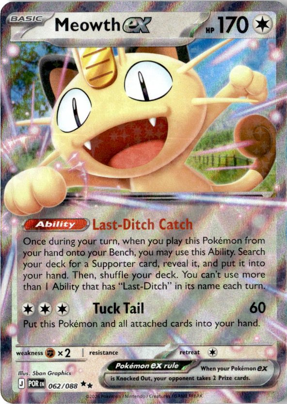2026 Pokemon Mega Evolution Meowth Ex graded slab