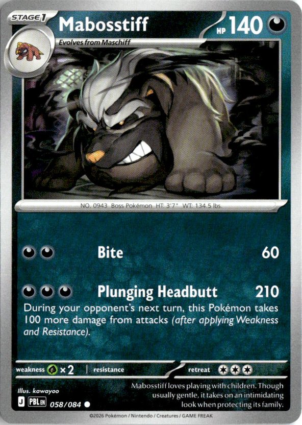 2026 Pokemon Mega Evolution Mabosstiff graded slab