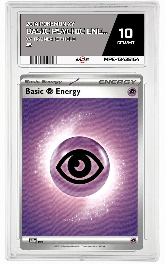 2014 POKEMON XY XY TRAINER KIT-HOLO #5 BASIC PSYCHIC ENERGY MPE 10 GEM/MT — graded card auctioned from the MPE vault