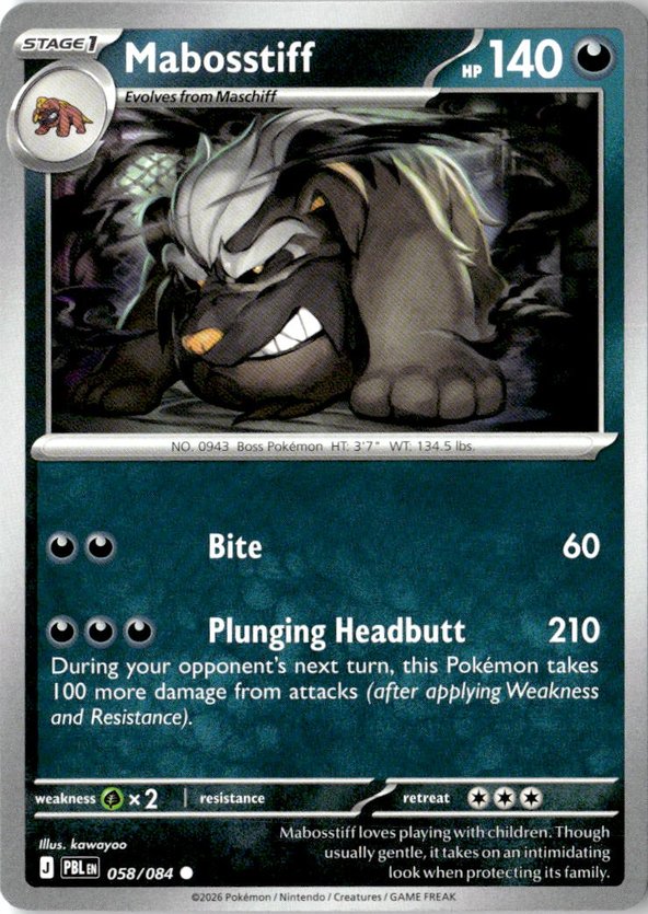 2026 Pokemon Mega Evolution Mabosstiff graded slab