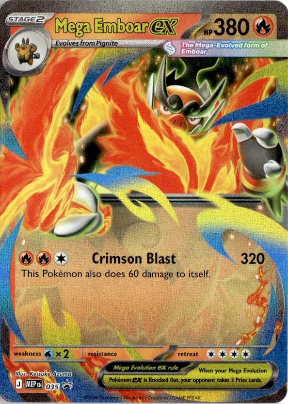 2025 Pokemon Mep En Mega Emboar Ex graded slab