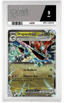 2026 POKEMON ASCENDED HEROES-HOLO #160/217 DRAGAPULT EX MPE 9 MINT — graded card up for auction