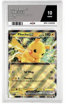 2025 POKEMON PRE EN PRISMATIC EVOLUTIONS-HOLO #028/131 PikachuEX MPE 10 GEM/MT — graded card up for auction