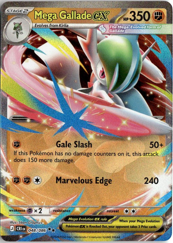 2026 Pokemon Mega Evolution Mega Gallade Ex graded slab