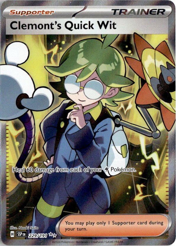 2024 Pokemon Scarlet And Violet Clemont's Quick Wit graded slab