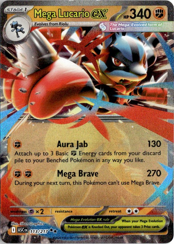 2026 Pokemon Asc Mega Lucario Ex graded slab