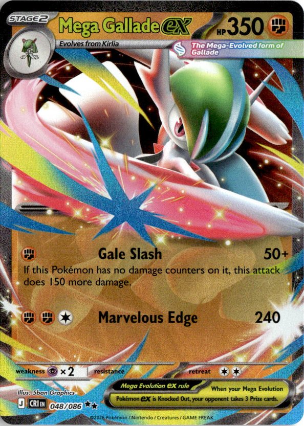 2026 Pokemon Mega Evolution Mega Gallade Ex graded slab