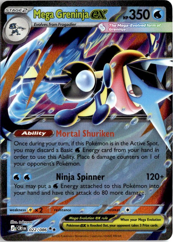 2026 Pokemon Mega Evolution Mega Greninja Ex graded slab