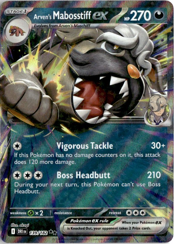 2025 Pokemon Scarlet And Violet Arven's MabosstiffEX graded slab
